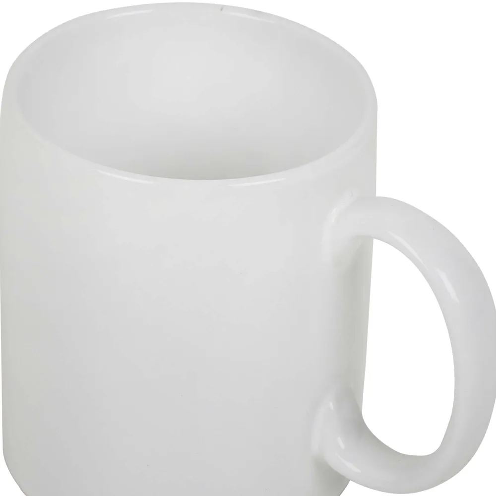 Set of 4 Classic Solid White Colored High-quality Ceramic Cup Set Without Tray