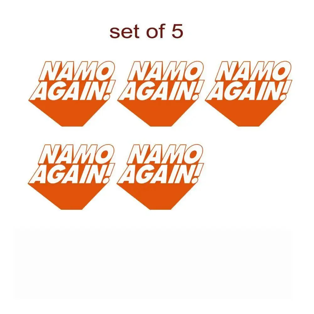 Set of 5 Namo Again Car Sticker/Self Adhesive Peel and Stick DIY Vinyl Car Graphics/Fits All Cars / 30 cm x 23 cm