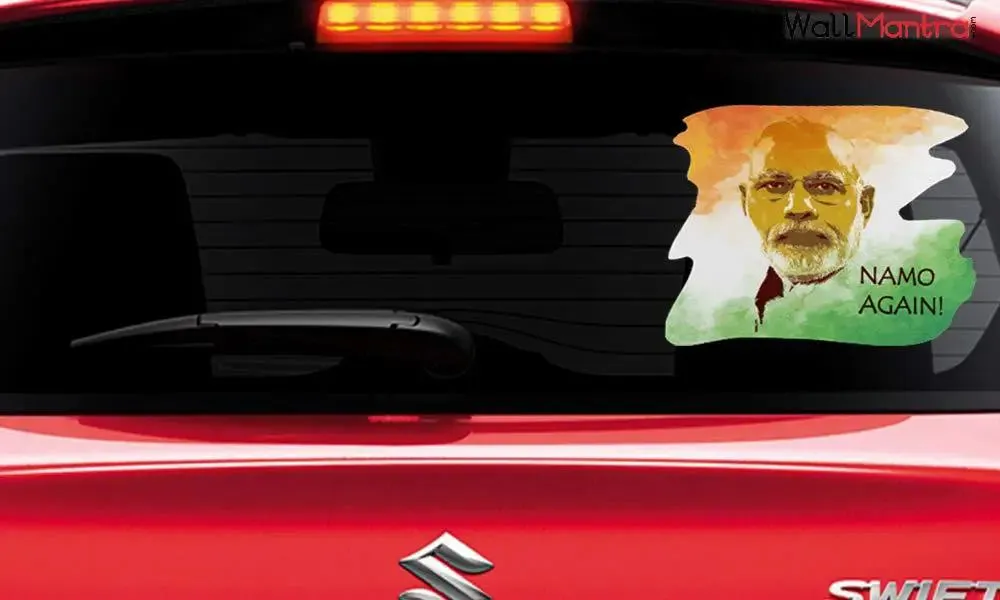 Set of 5 Namo Again Narendra Modi Car Sticker/Self Adhesive Peel and Stick DIY Vinyl Car Graphics/Fits All Cars / 30 cm x 24 cm