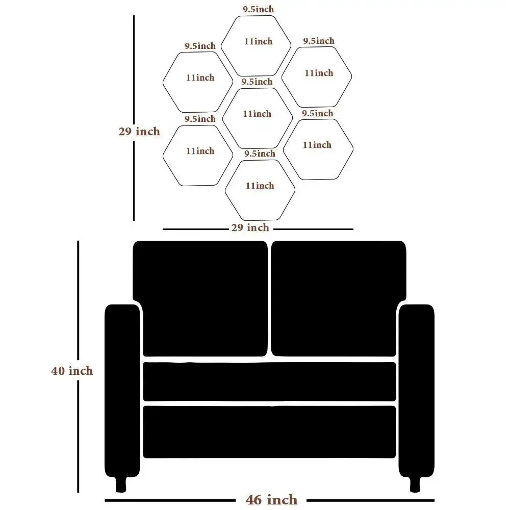 Set of 7 Beautiful Scenery Hexagon Shape Canvas Wall Painting