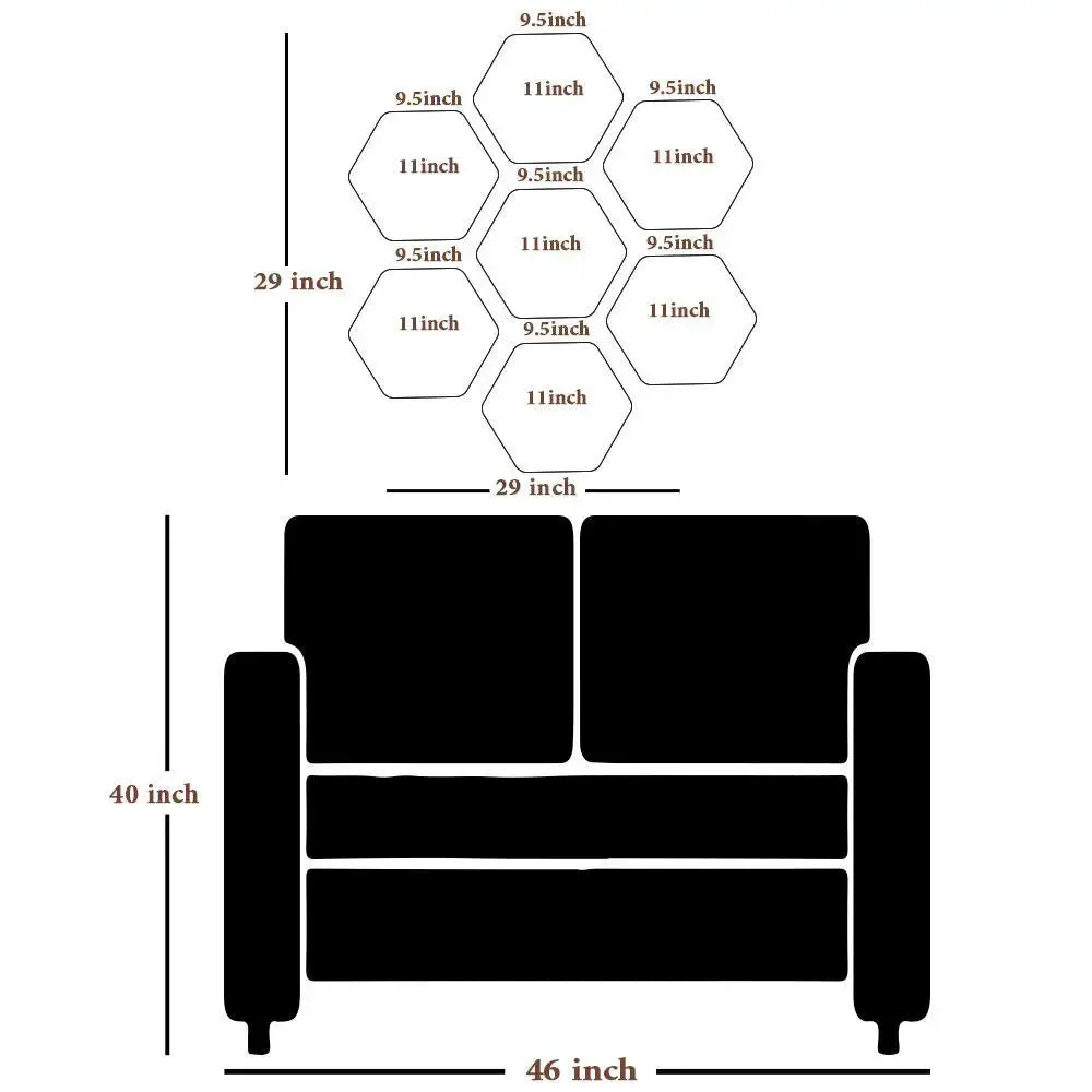 Set of 7 Lake Scenery Hexagon Shape Canvas Wall Painting