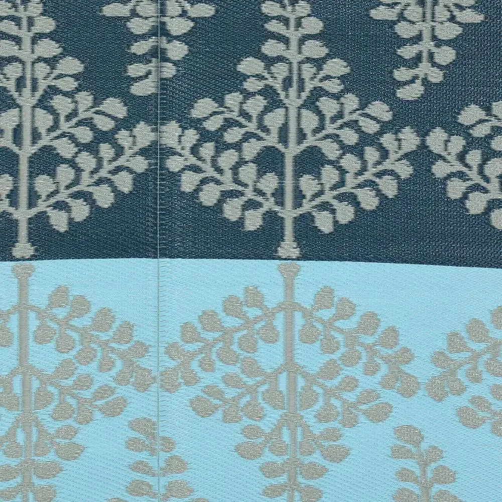 Shades Of Blue Floral Pattern Big Floor Mat