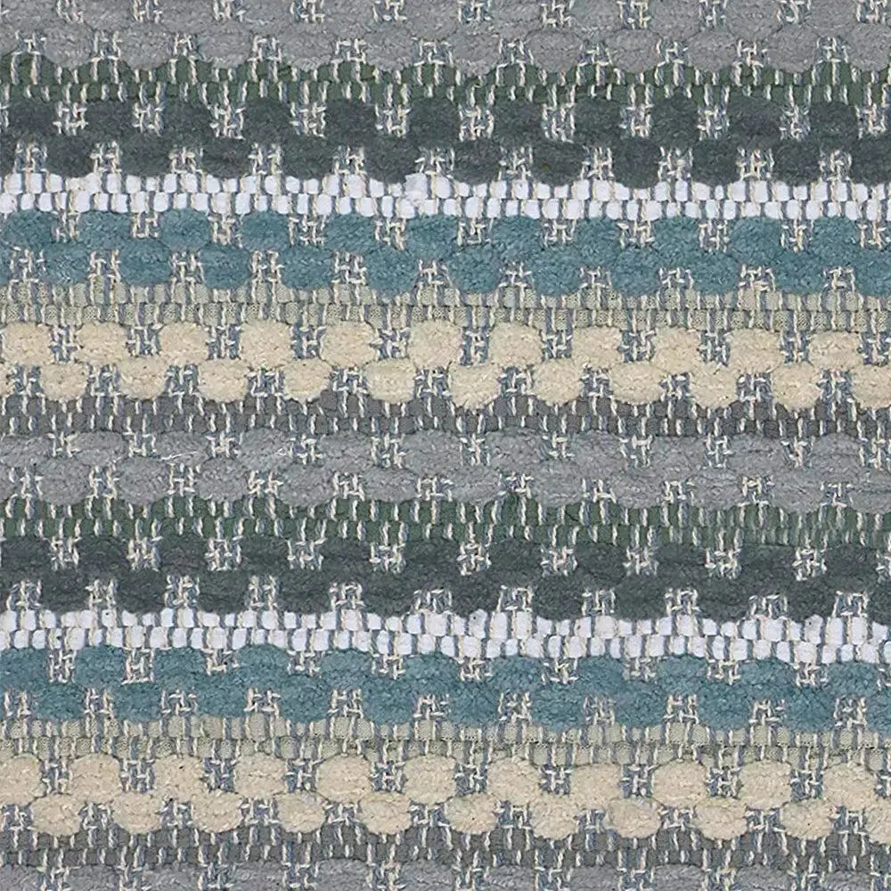 Shades Of Blue Traditional Pattern Handwoven Cotton Area Rug (20 x 32) Inches
