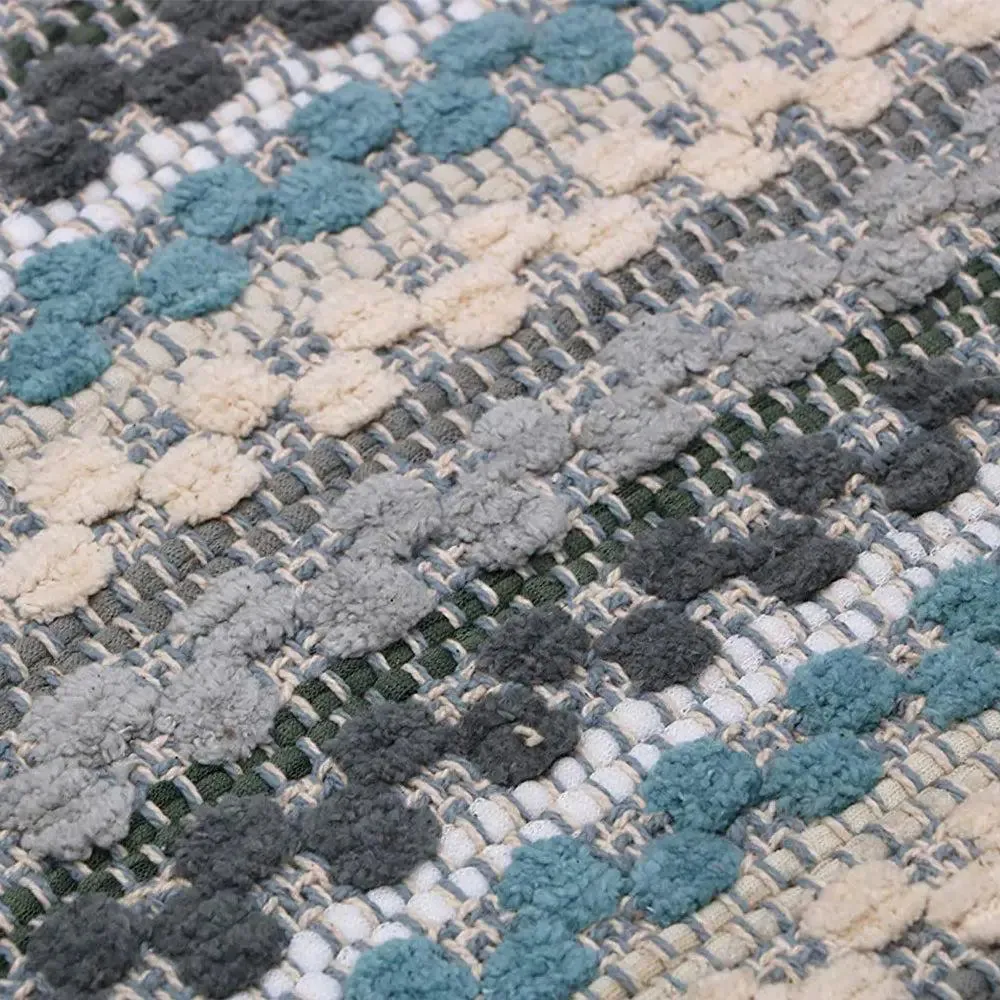 Shades Of Blue Traditional Pattern Handwoven Cotton Area Rug (27 x 45) Inches Single Piece