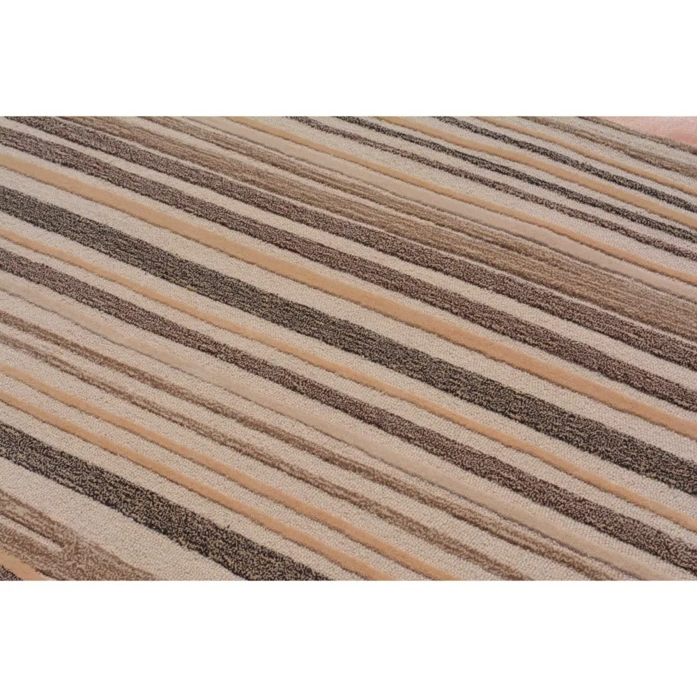 Shades Of Brown Basic Striped Tufted Area Carpet 3X5ft