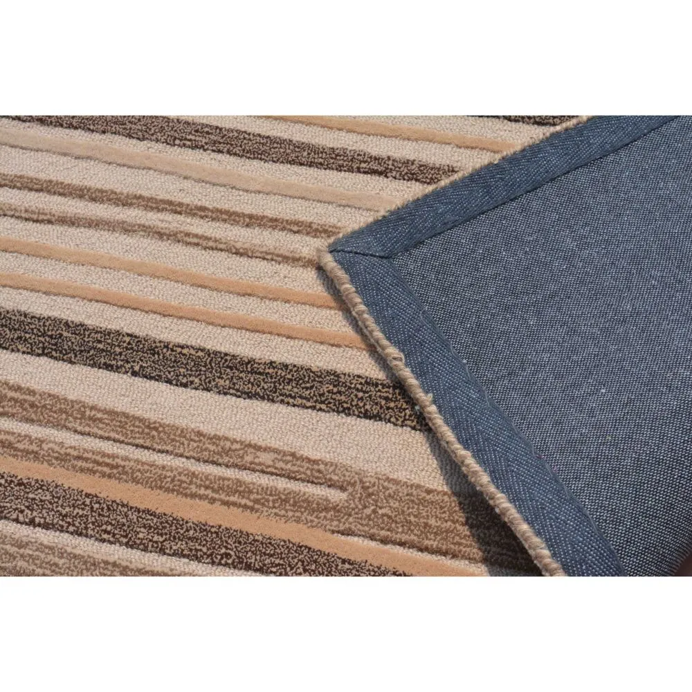 Shades Of Brown Basic Striped Tufted Area Carpet 3X5ft