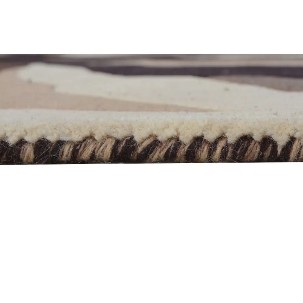 Shades Of Brown Waves Modern Designer Area Carpet 2*5ft