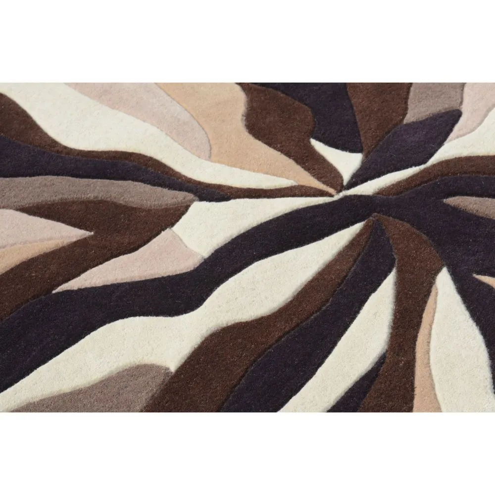 Shades Of Brown Waves Modern Designer Area Carpet 2*5ft