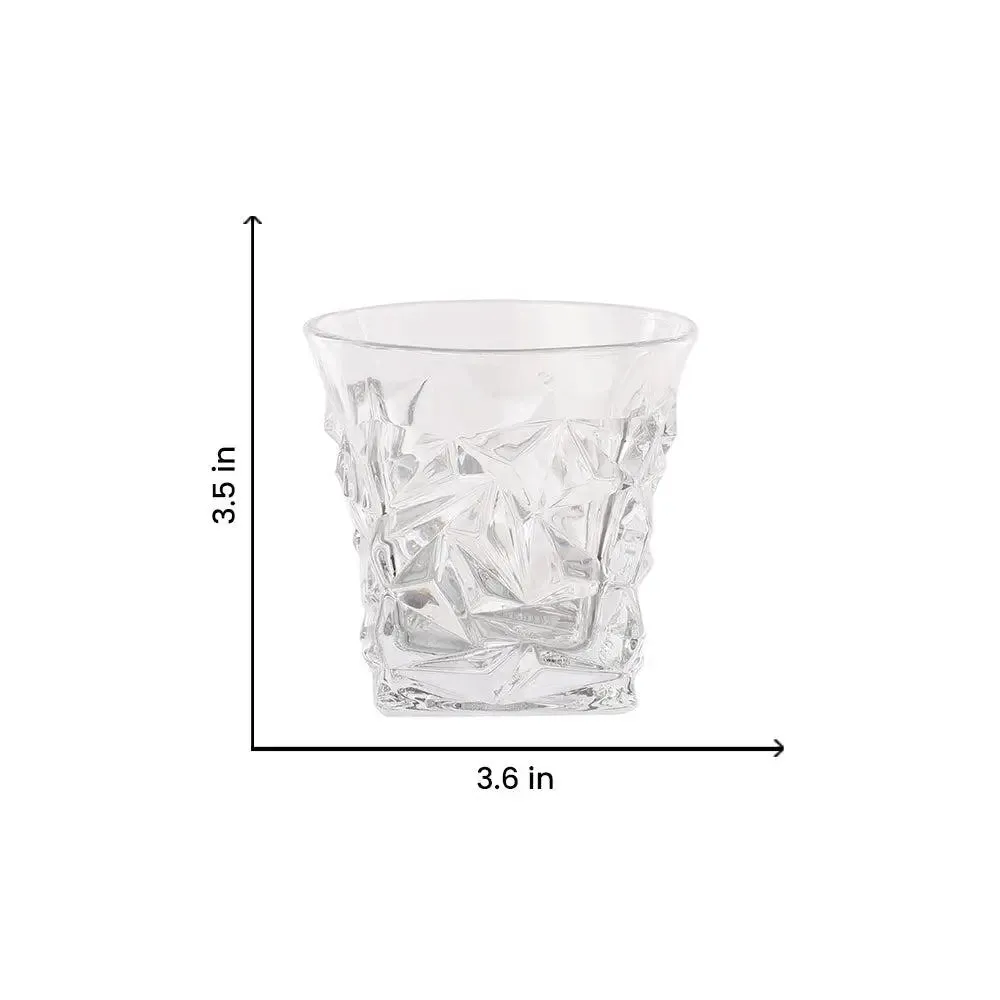 Sheer Diamond Cut Designer Whiskey Glasses Of 6