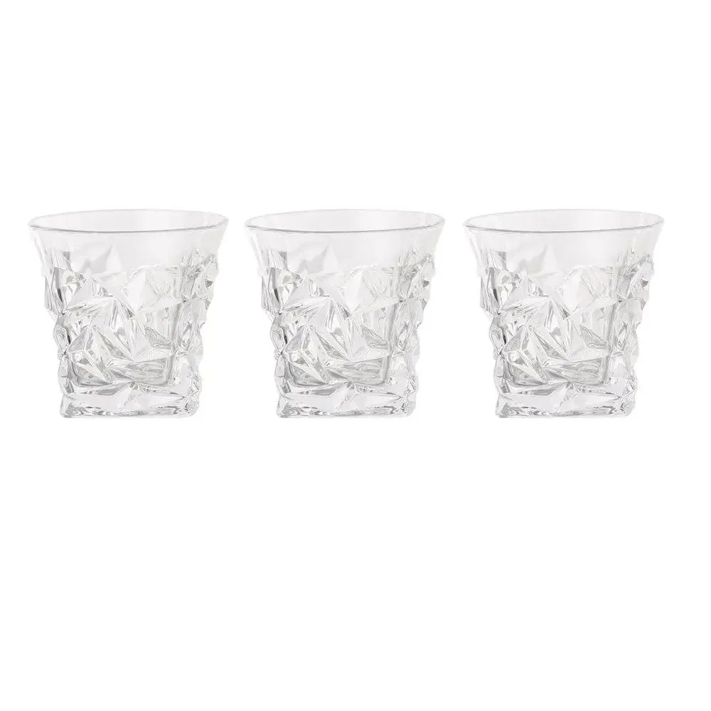 Sheer Diamond Cut Designer Whiskey Glasses Of 6