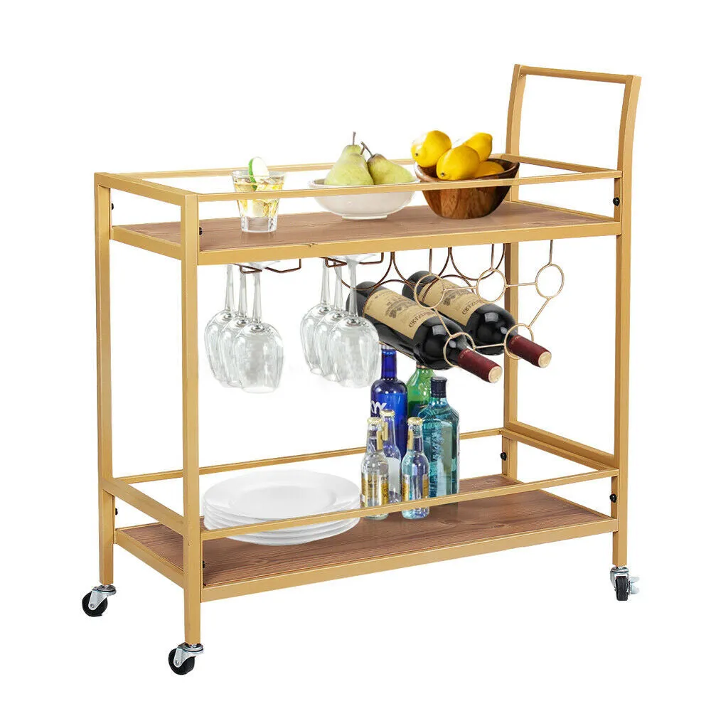 Sheer Golden Shine Metal Bar Trolley