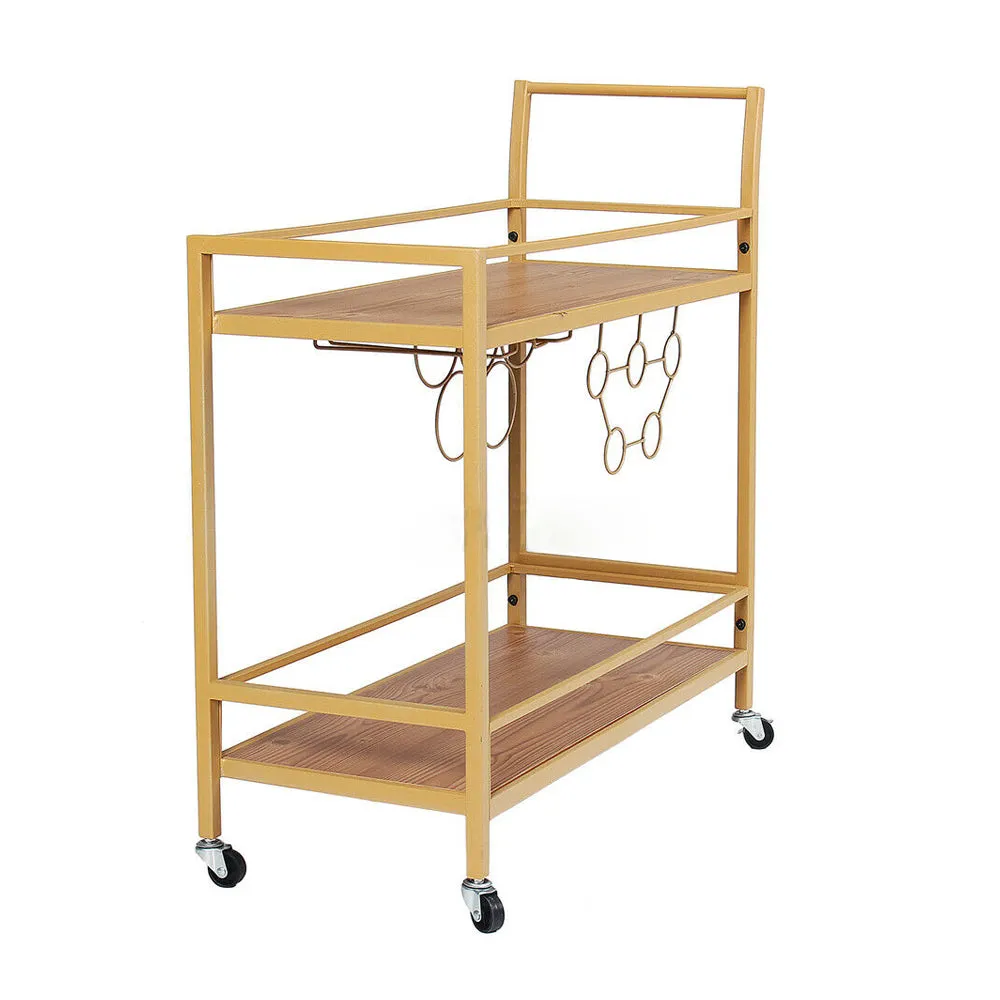 Sheer Golden Shine Metal Bar Trolley