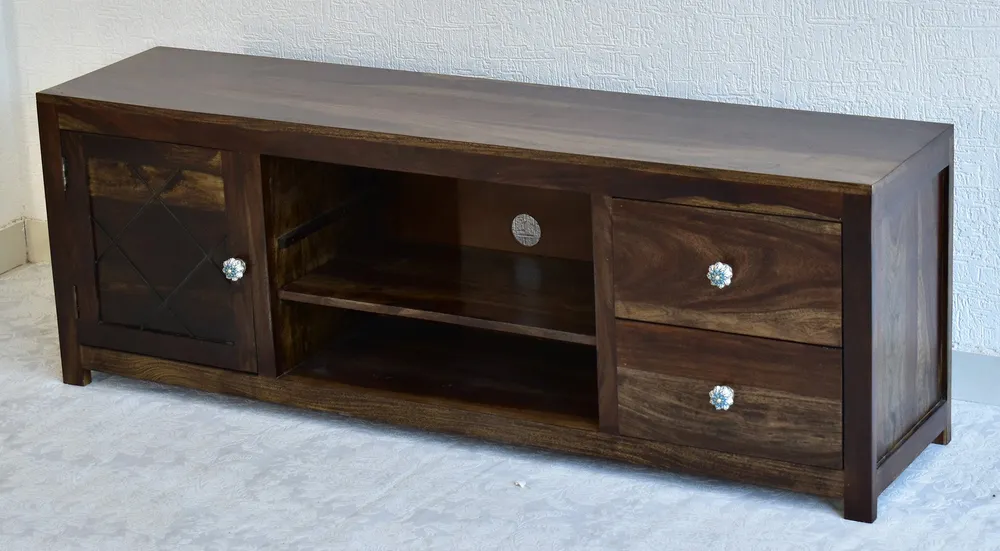 Sheesham Wood Dark Walnut TV Unit/ Multipurpose Cabinet