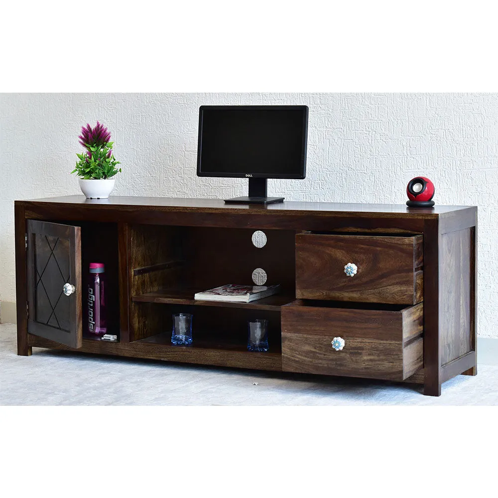 Sheesham Wood Dark Walnut TV Unit/ Multipurpose Cabinet