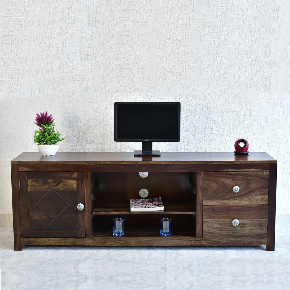 Sheesham Wood Dark Walnut TV Unit/ Multipurpose Cabinet