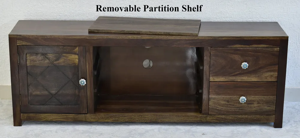 Sheesham Wood Dark Walnut TV Unit/ Multipurpose Cabinet