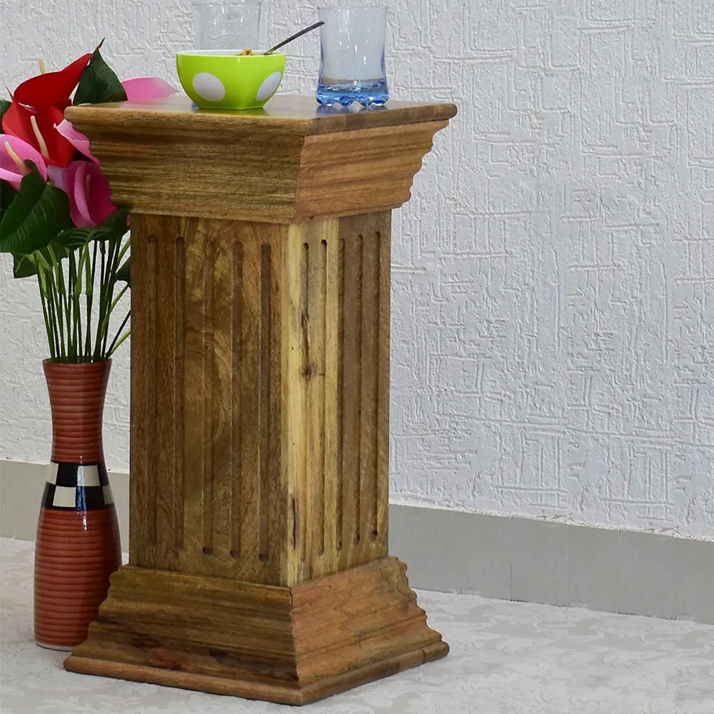 Sheesham Wood Natural Teak Multipurpose Pillar/ Lamp Stand Single Piece