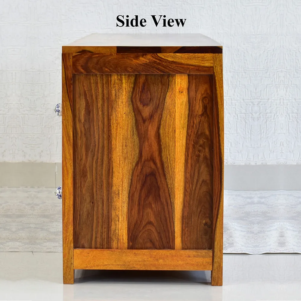 Sheesham Wood Natural Teak TV Unit/ Multipurpose Cabinet