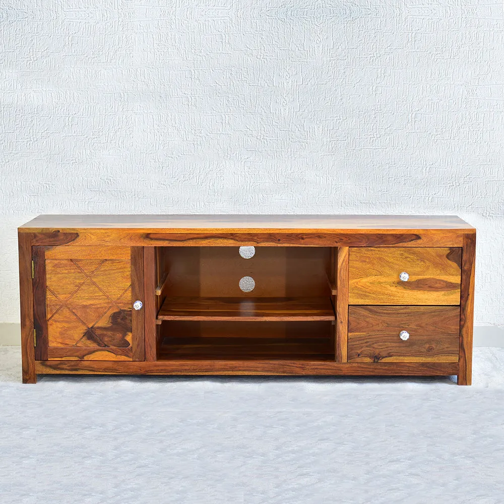 Sheesham Wood Natural Teak TV Unit/ Multipurpose Cabinet