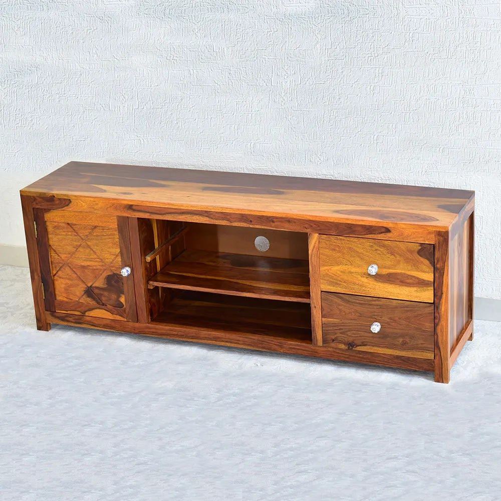 Sheesham Wood Natural Teak TV Unit/ Multipurpose Cabinet
