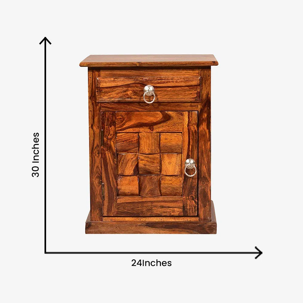 Sheesham Wood Storage Bedside Table