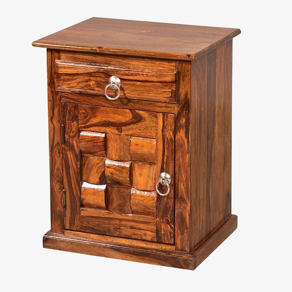 Sheesham Wood Storage Bedside Table
