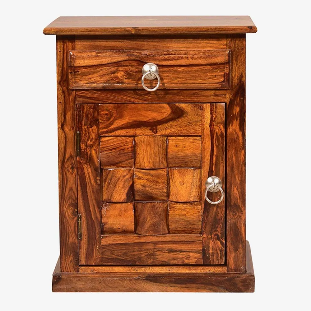 Sheesham Wood Storage Bedside Table
