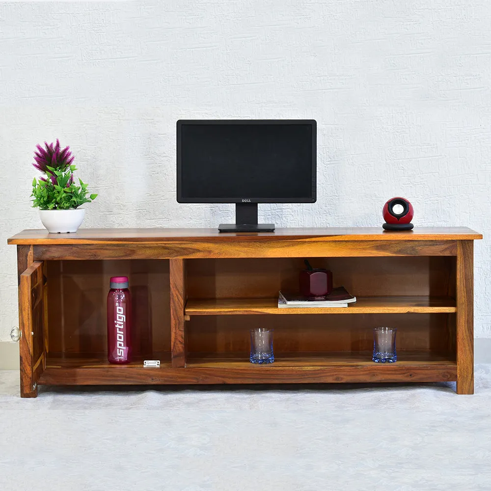 Sheesham Wood Yellow Brown TV Unit/ Multipurpose Cabinet
