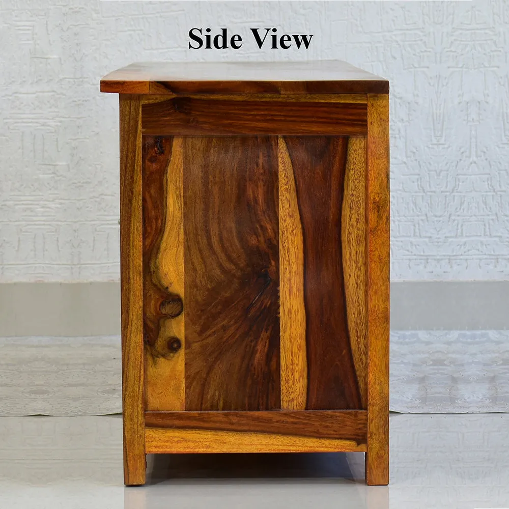 Sheesham Wood Yellow Brown TV Unit/ Multipurpose Cabinet