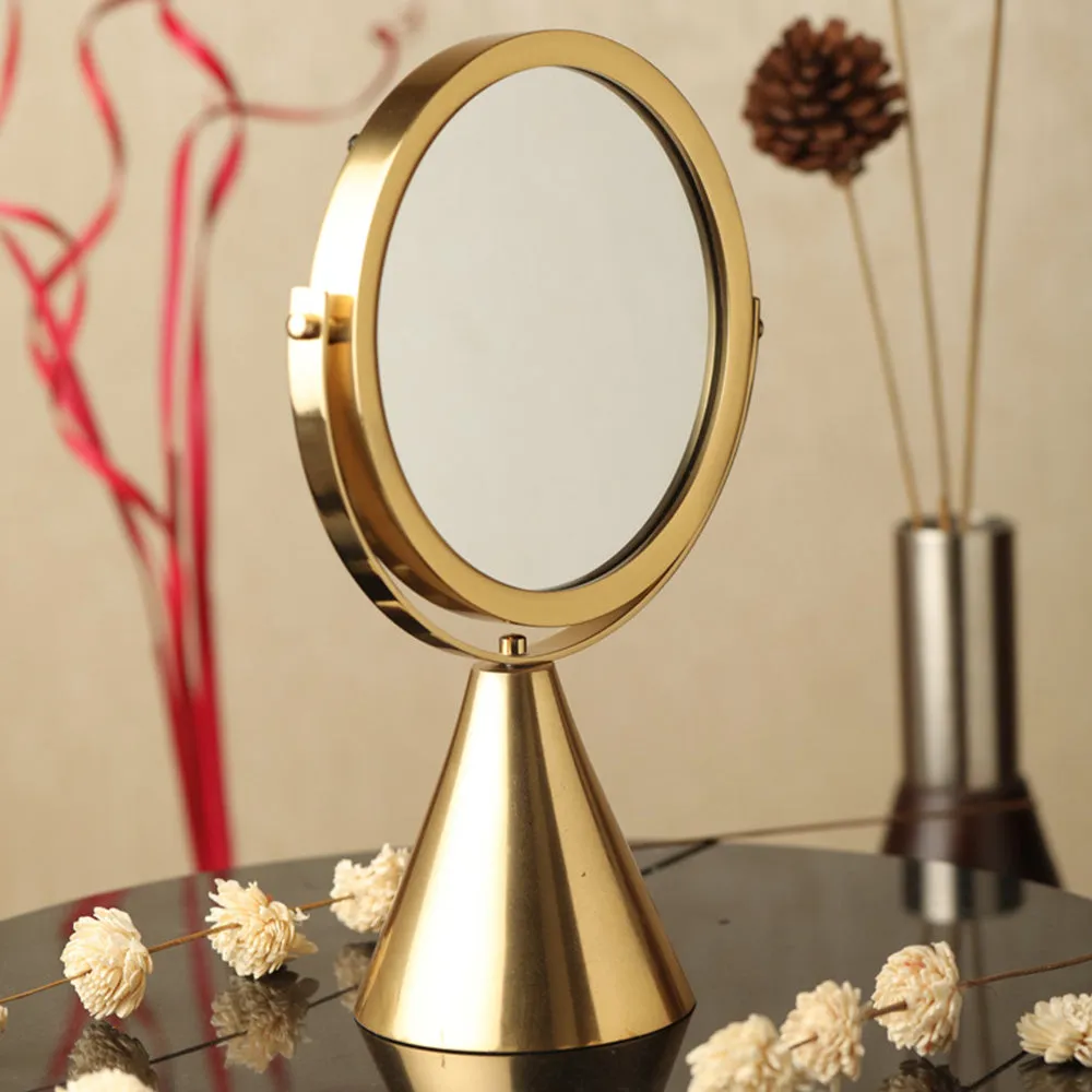 Shiny Gold Coned Vanity Mirror