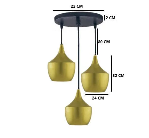 Shiny Gold Elegant Finish Cluster Ceiling Light (Bulb not included)