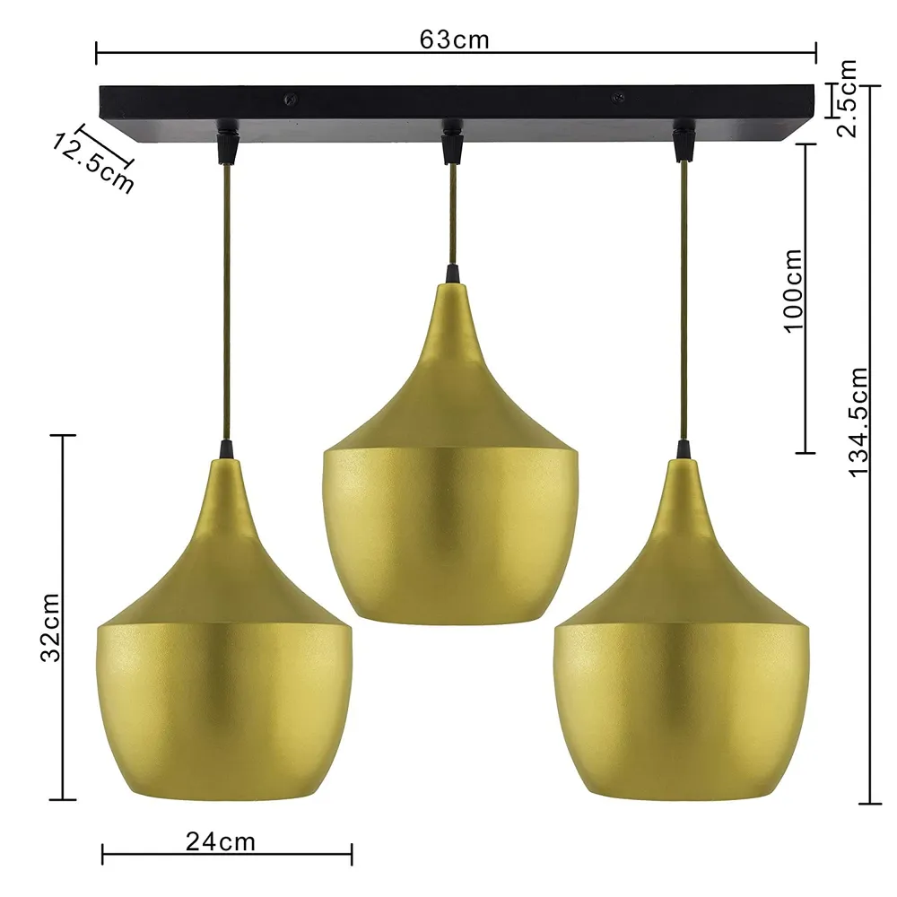 Shiny Gold Elegant Finish Square Top Cluster Ceiling Light (Bulb not included)