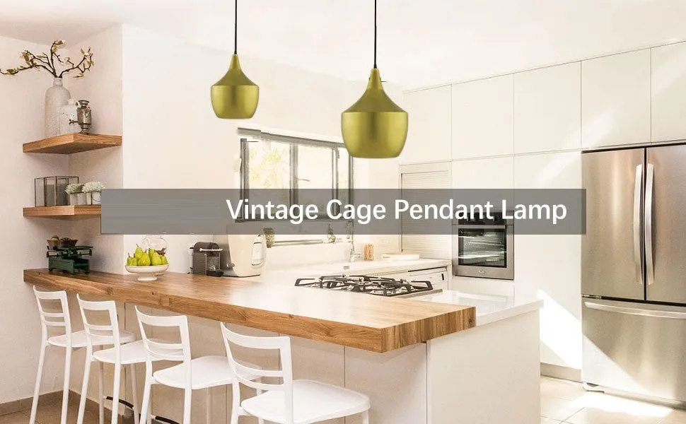 Shiny Gold Finish Classic Pendant Light (Bulb not included)