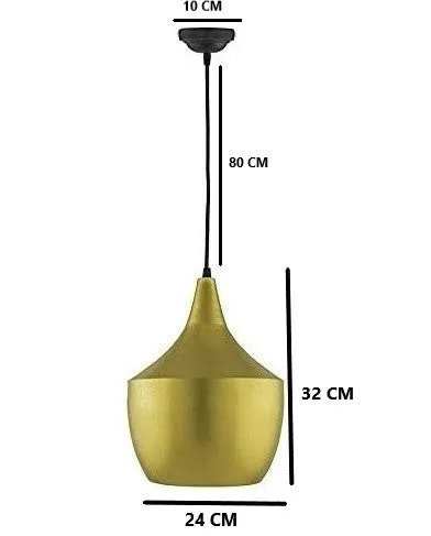 Shiny Gold Finish Classic Pendant Light (Bulb not included)