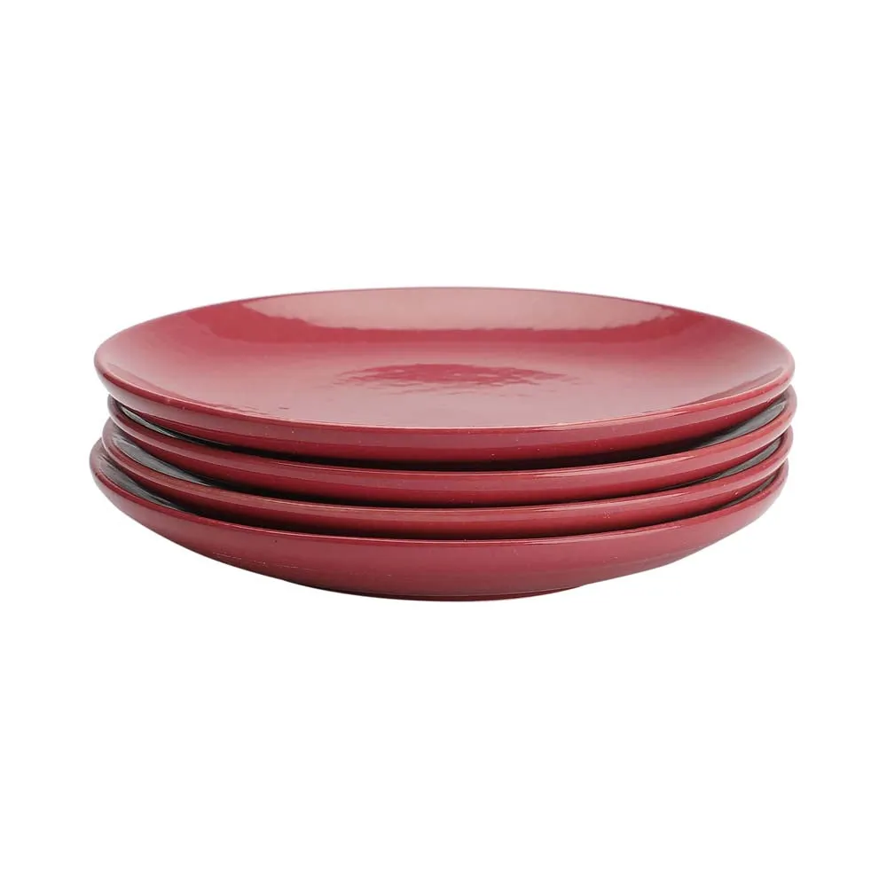 Shiny Magenta Ceramic Side Plates Set Of 4