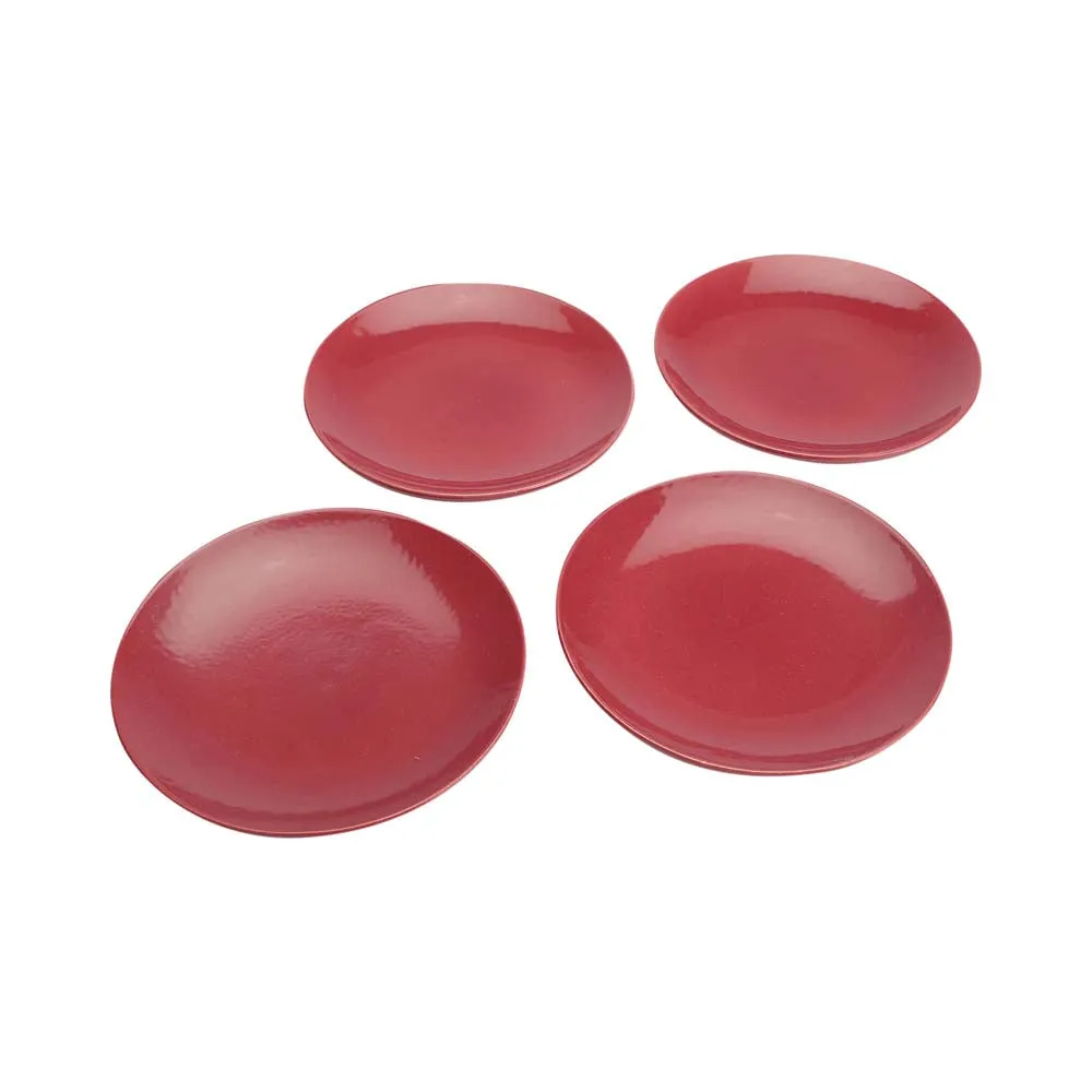 Shiny Magenta Ceramic Side Plates Set Of 4