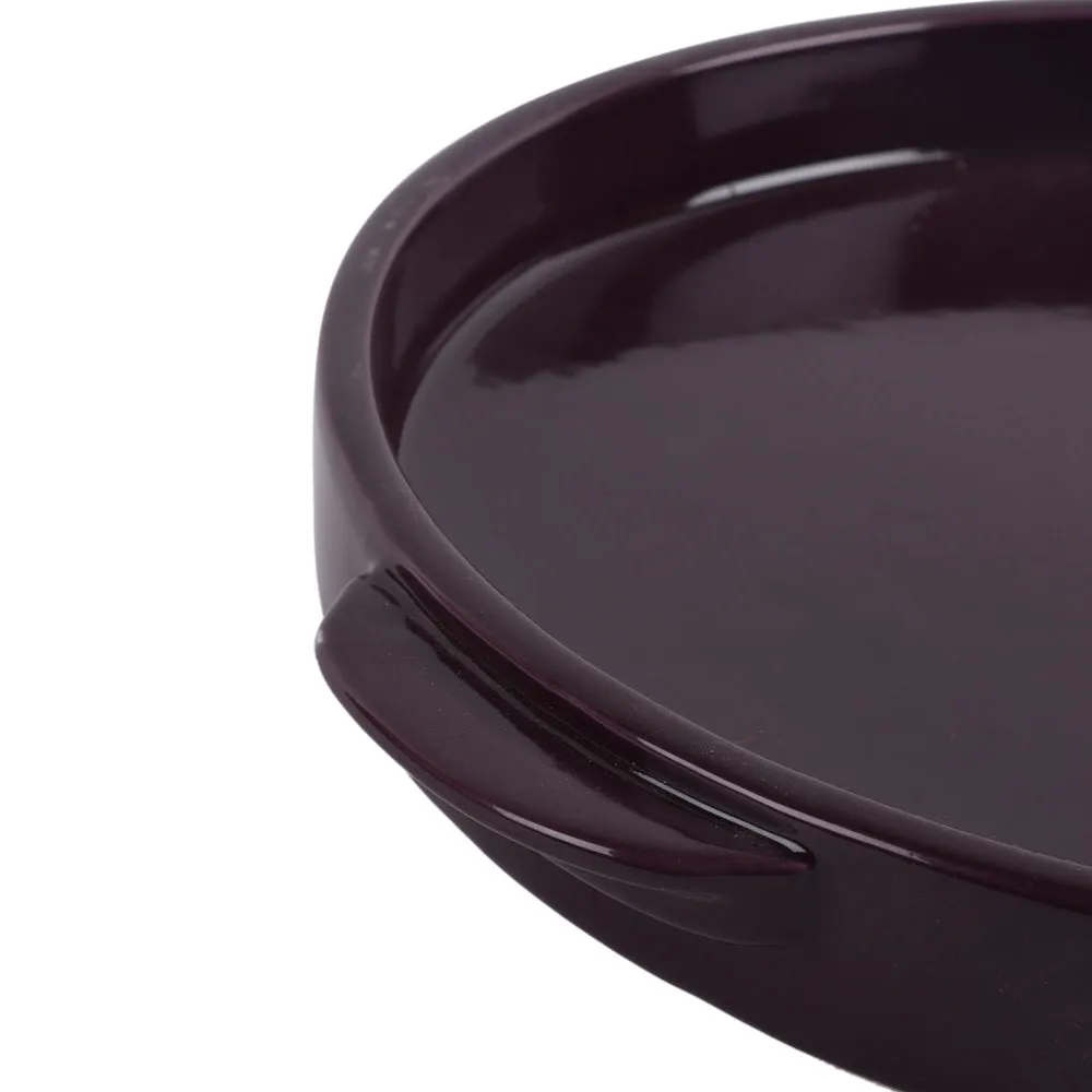 Shiny Purple Pizza Serving Dish With Handle