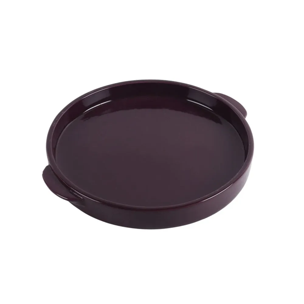 Shiny Purple Pizza Serving Dish With Handle