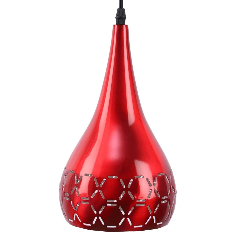 Shiny Red Textured Designer Hanging Light