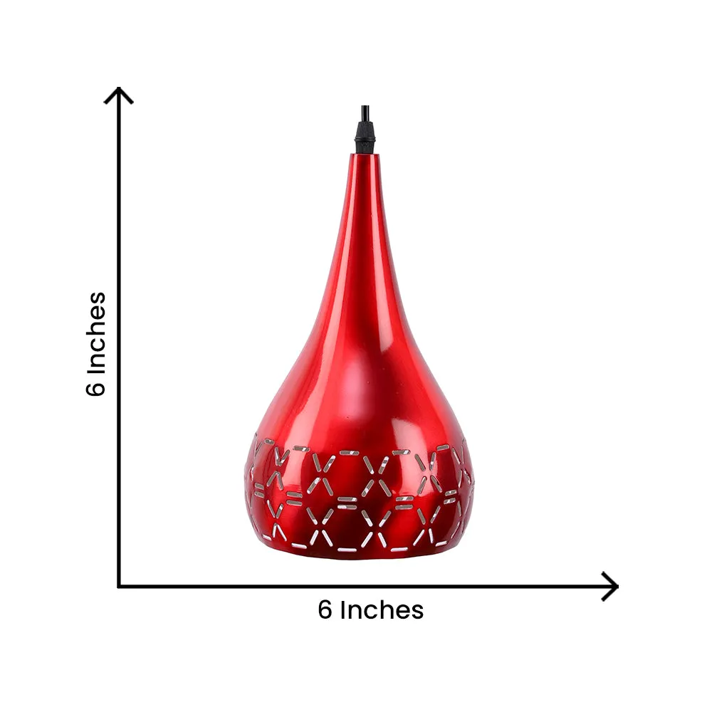 Shiny Red Textured Designer Hanging Light