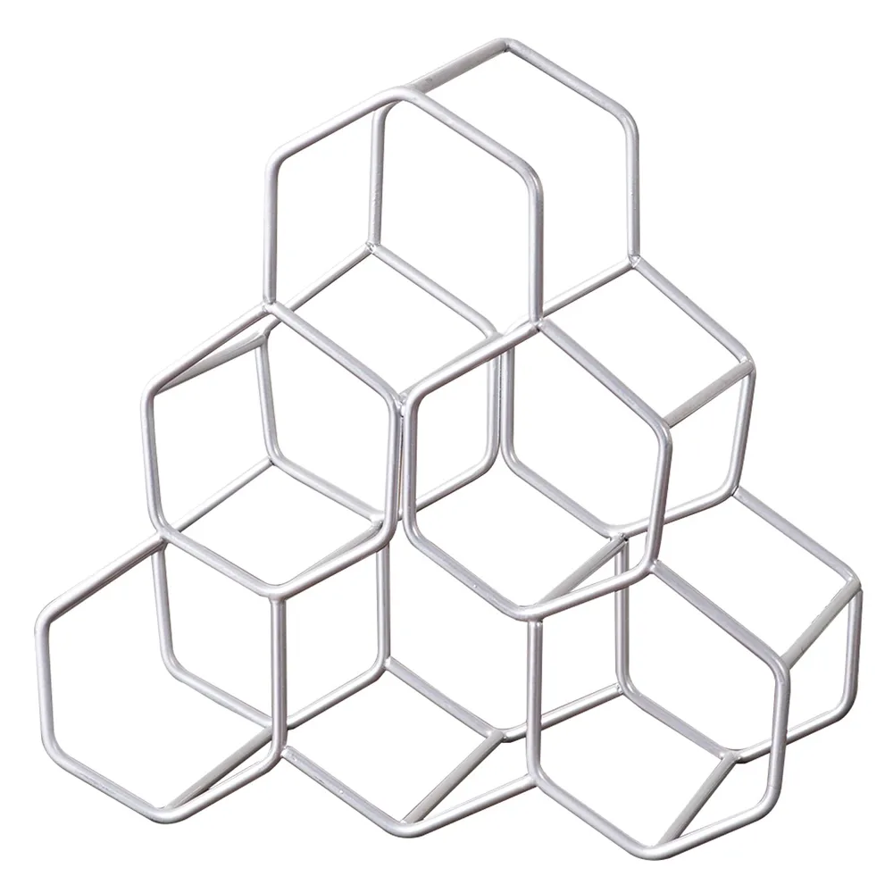Shiny Silver Iron Wine Holder Rack