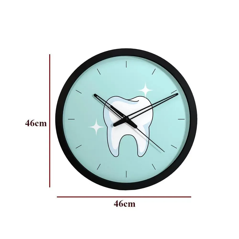Shiny Tooth Dentist Office Wall Clock Black