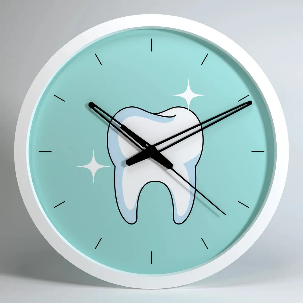 Shiny Tooth Dentist Office Wall Clock Black