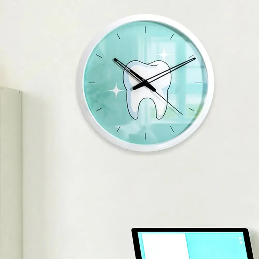 Shiny Tooth Dentist Office Wall Clock Black
