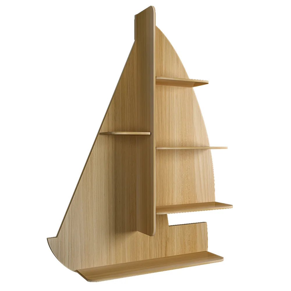 Ship Backlit Wood Wall Shelf / Book Shelf / Night Light, Oak Finish Regular ( 32 inches x 24 inches )