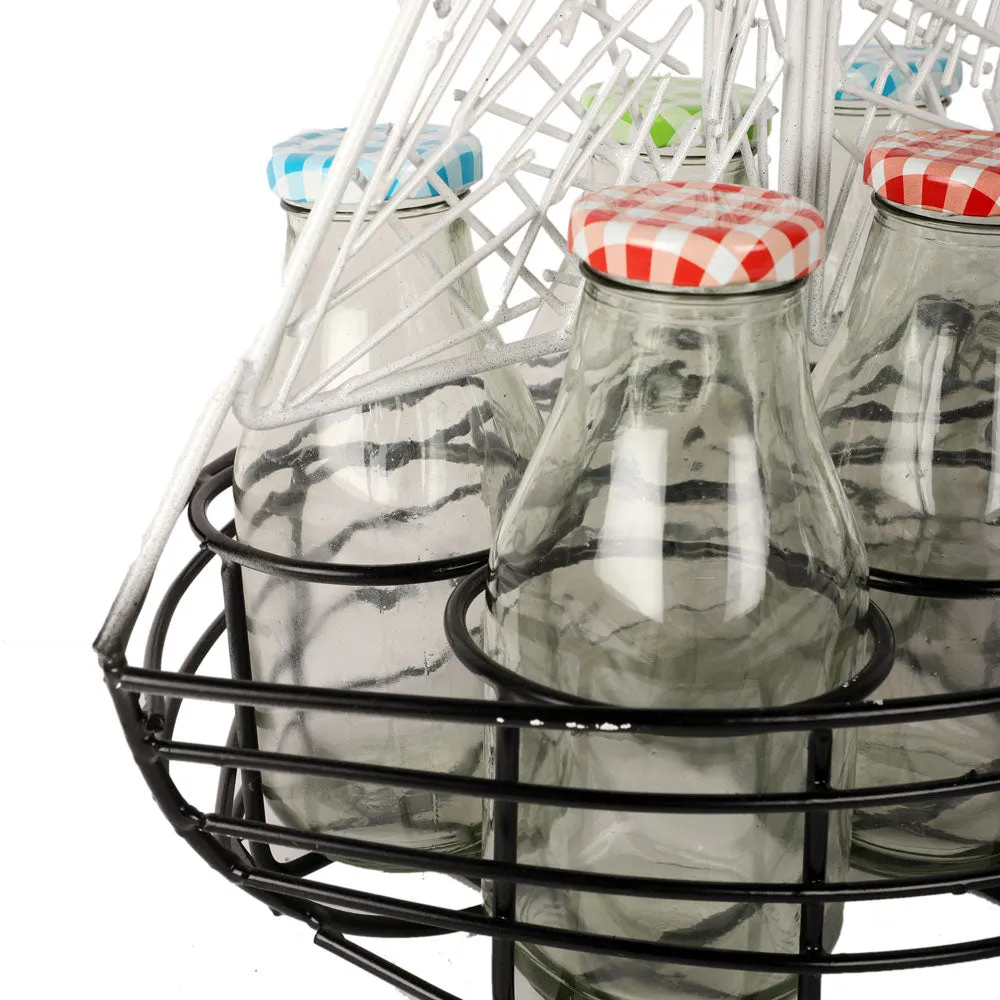Ship Motif Mocktail Platter with Glass Bottles