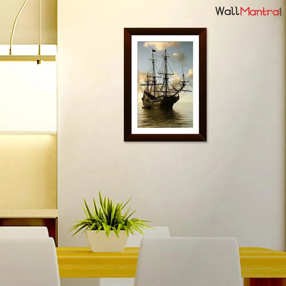 Ship Premium Quality Wall Painting (Standard) With Framed