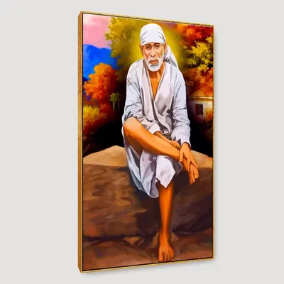Shirdi Sai Baba Devotional Painting / Framed Wallart