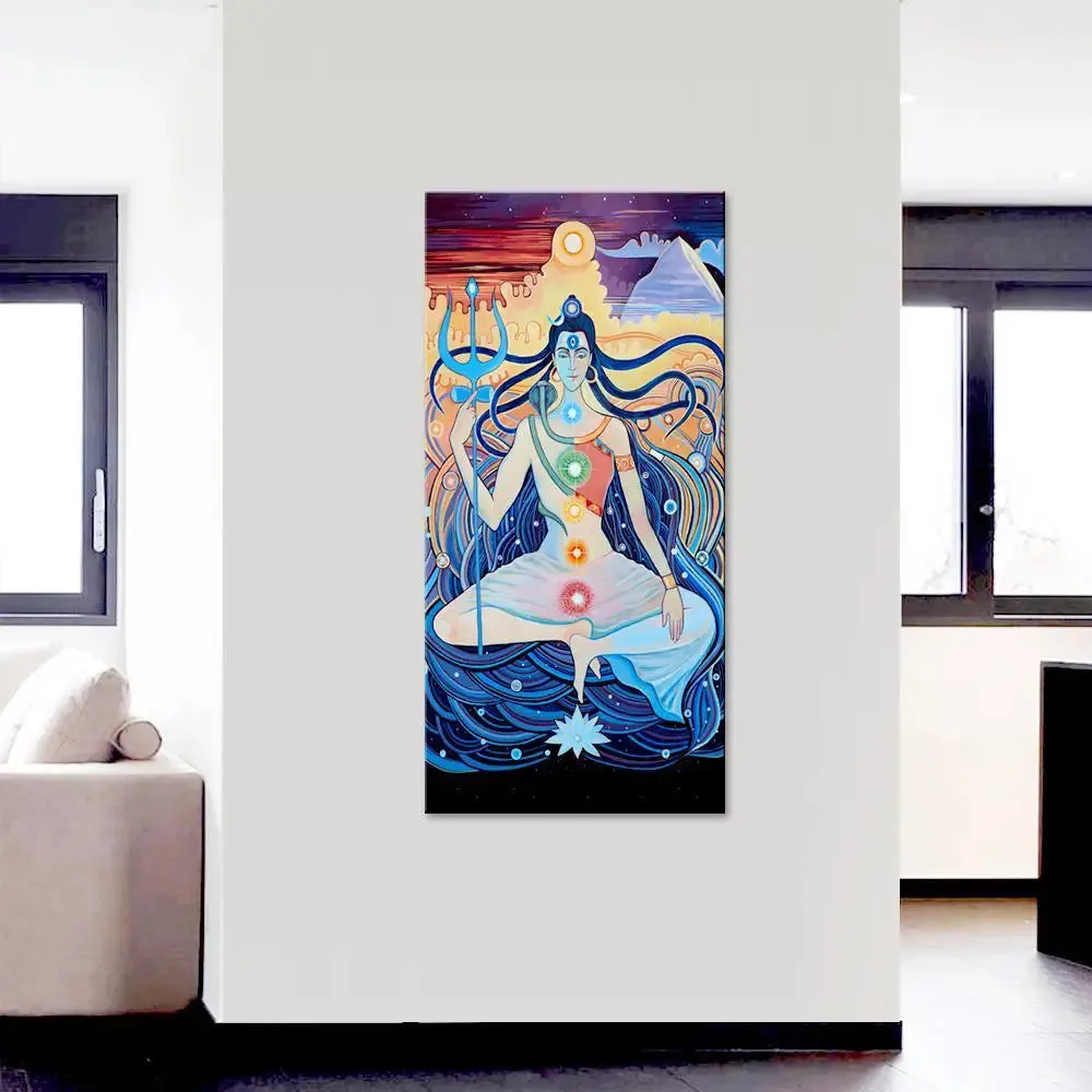 Shiva Shakti Yoga Canvas Printed Wall Painting With Frame