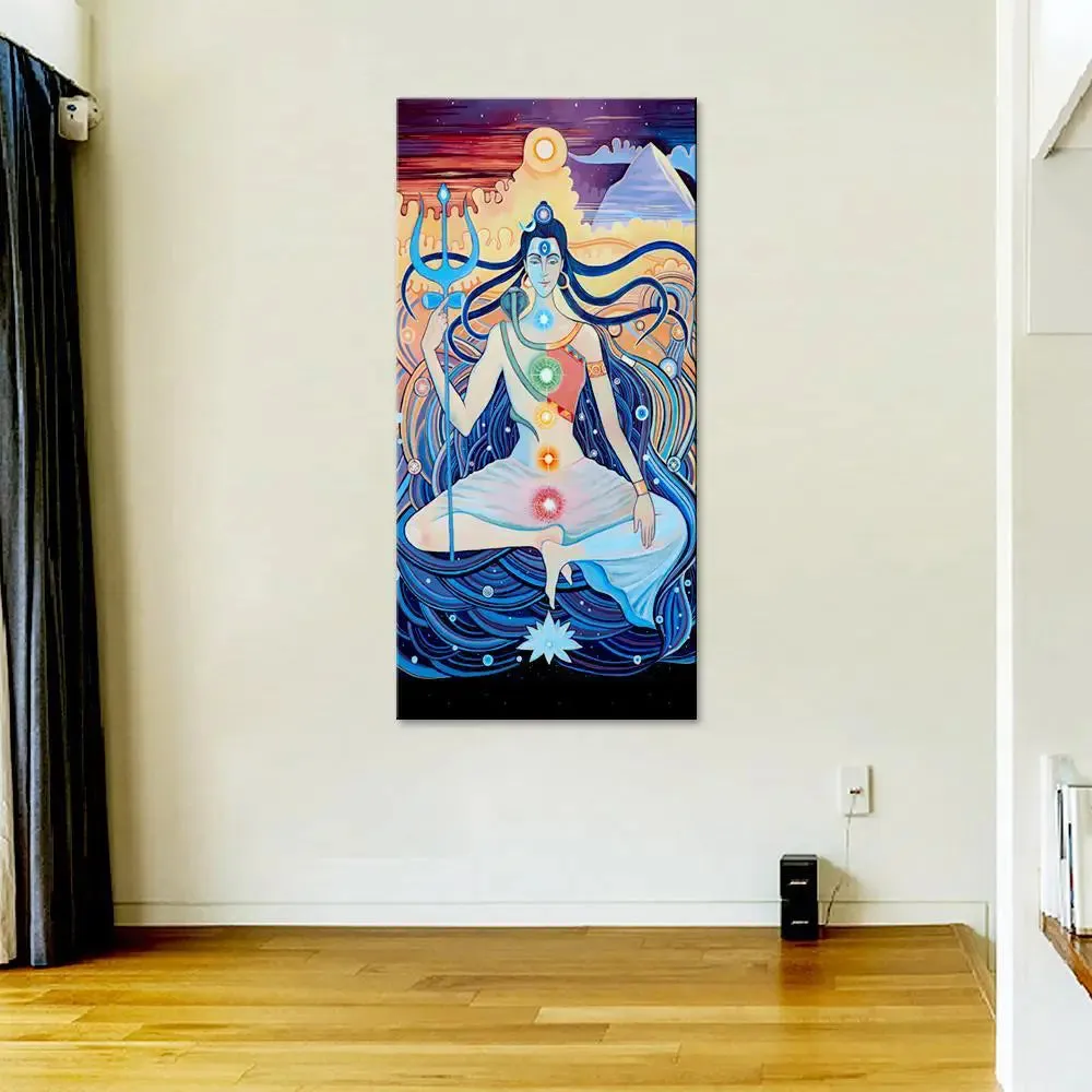 Shiva Shakti Yoga Canvas Printed Wall Painting With Frame